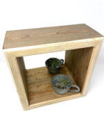 Reclaimed Pine Cube Mirror Shelf