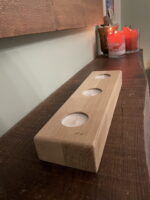 Natural Oak Tealight Holder (3 Tealights, Untreated)