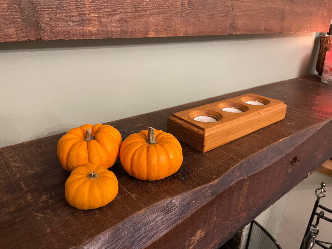 Reclaimed Wood Tealight Holder — alternate angle