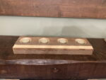 Rustic Advent Tealight Holder (4 Tealights, Reclaimed Timber) — detail view