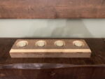 Rustic Advent Tealight Holder (4 Tealights, Reclaimed Timber) — top view