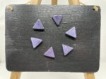 Purple Ceramic Triangle Magnets — Set of 6 — side view