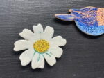 Ceramic Bird & Flowers Magnet Set — close-up