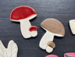 Mushrooms & Autumn Leaves Magnet Set — in use