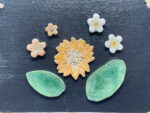 Orange & White Flower Ceramic Magnet Set — styling detail