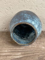 Blue & Brown Aged Coil Pot with Cork Lid — close-up