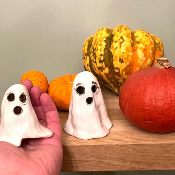 Halloween Ghost Mother & Son Ceramic Set