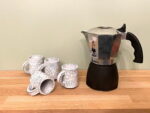 White Lace-Textured Espresso Mug Set of 4