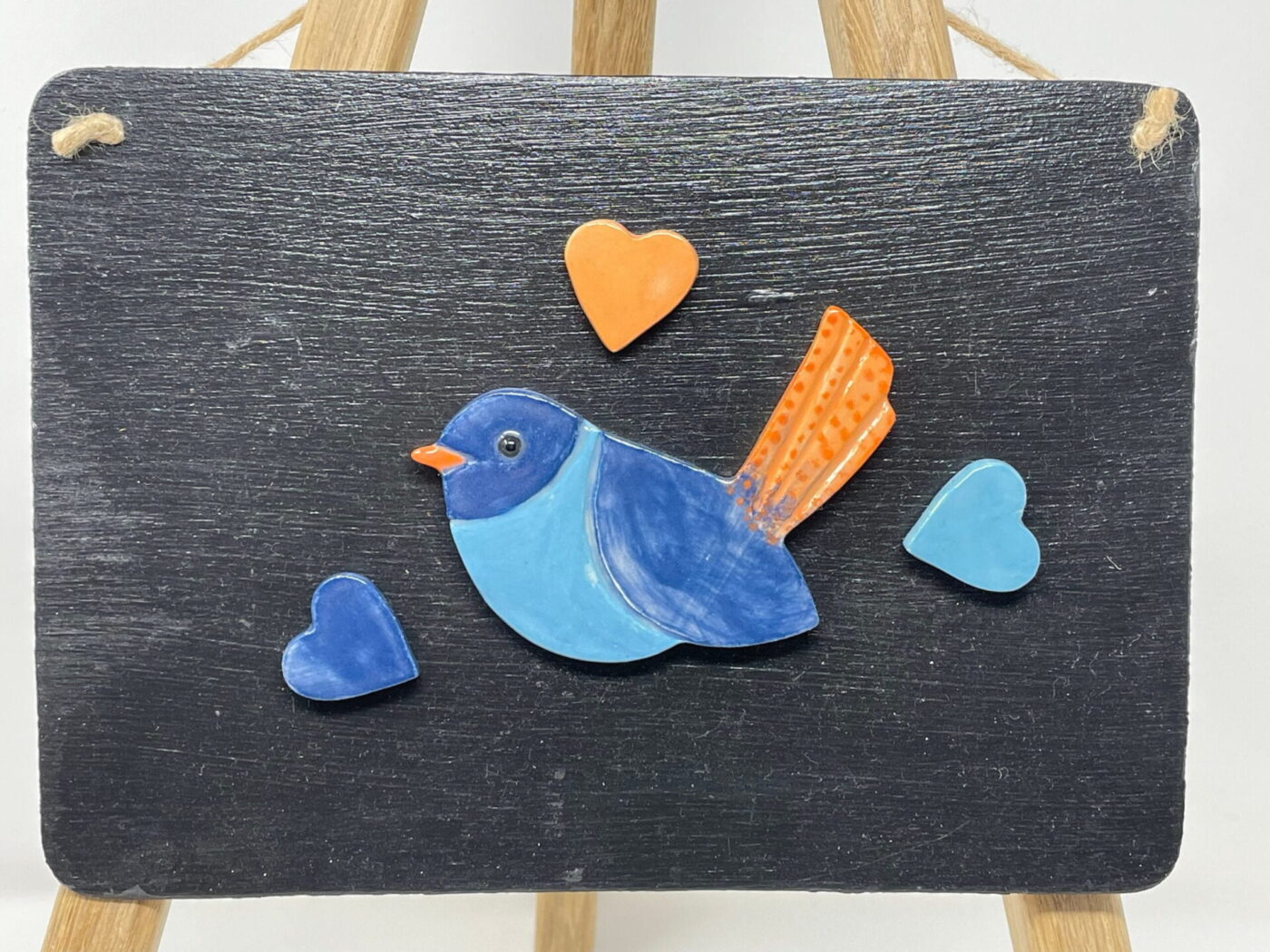 Bird & Three Hearts Ceramic Magnet Set — alternate angle