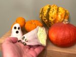 Halloween Ghost Mother & Son Ceramic Set — in use