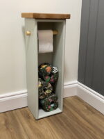 Wooden Toilet Roll Holder — Light Colours — detail view