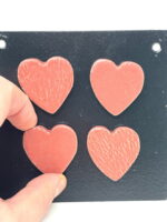 Satin Matte Red Heart Magnets — Set of 4