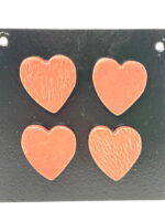 Satin Matte Red Heart Magnets — Set of 4 — top view