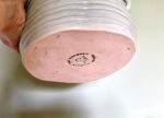 Light Blue Coiled Stoneware Vase — Wide Base — detail view