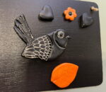 Black & Orange Autumn Magnet Set of 5
