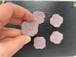 Purple Flower Ceramic Fridge Magnet Set (6)