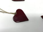 Deep Firebrick Red Ceramic Heart Garland (9 Hearts) — top view