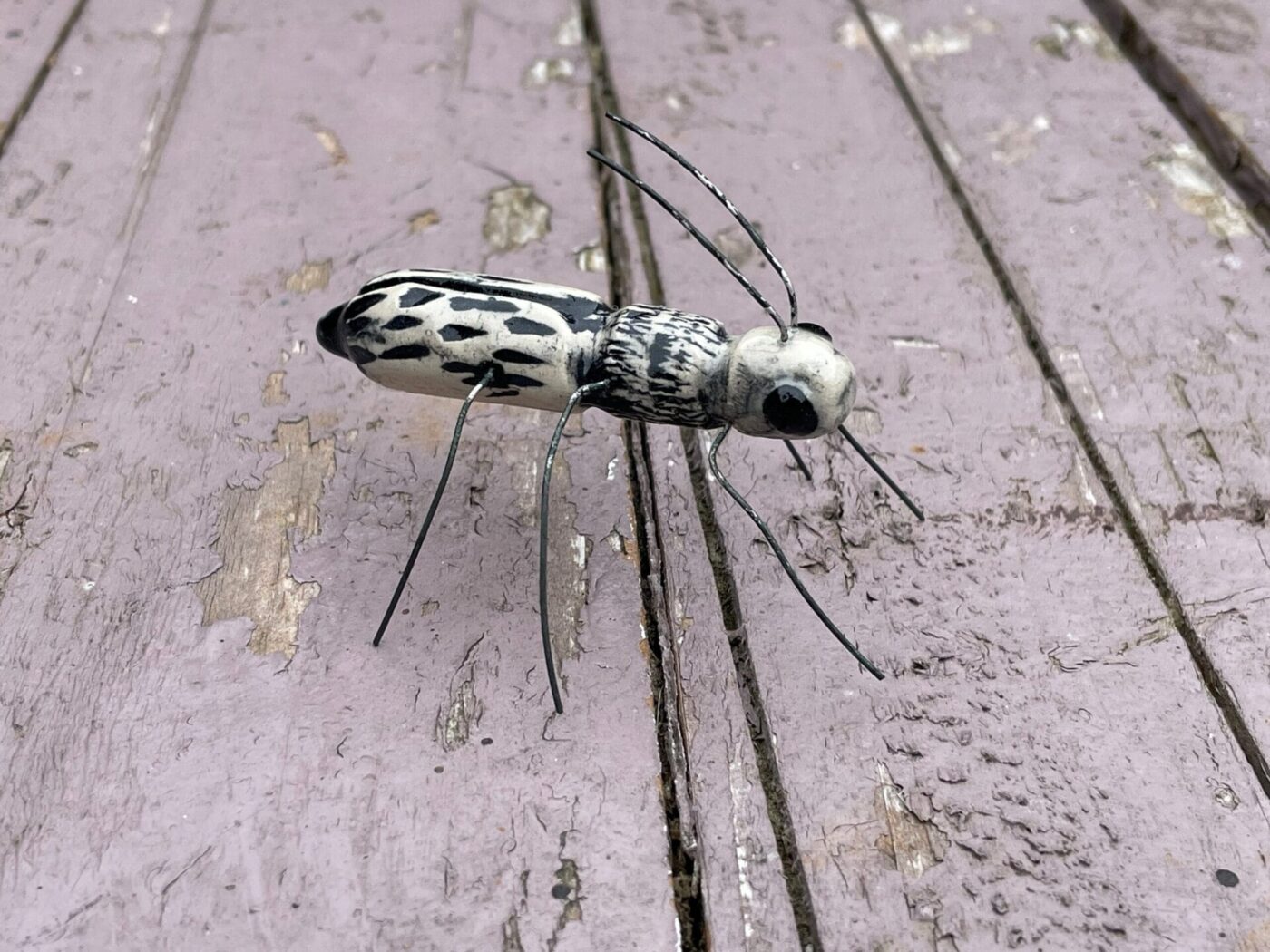 Ceramic Plant Pot Insects — back view