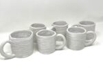 Coiled Ceramic Mugs Set, White Stoneware — alternate angle