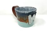 Giant 1L Ceramic Mug with Copper & Blue Glaze