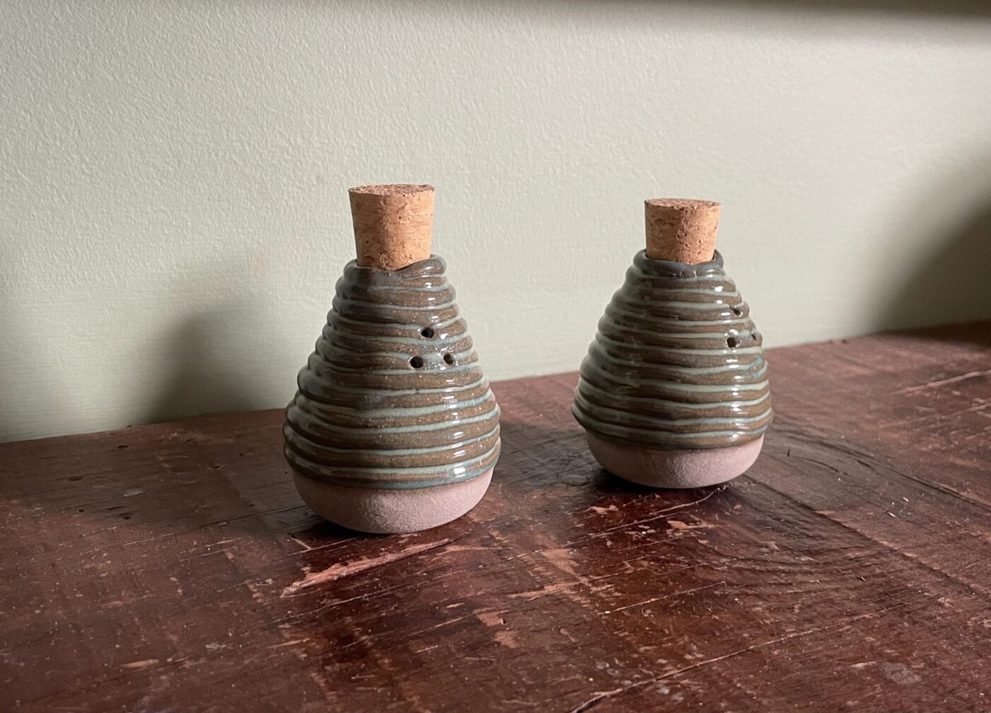 il_fullxfull.6476364370_g8m4.jpg Turquoise Coiled Salt Shaker with Cork