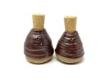 Copper-Glazed Coiled Ceramic Salt Shaker — side view
