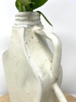White Single Flower Vase, Slab-Built Terracotta — in use