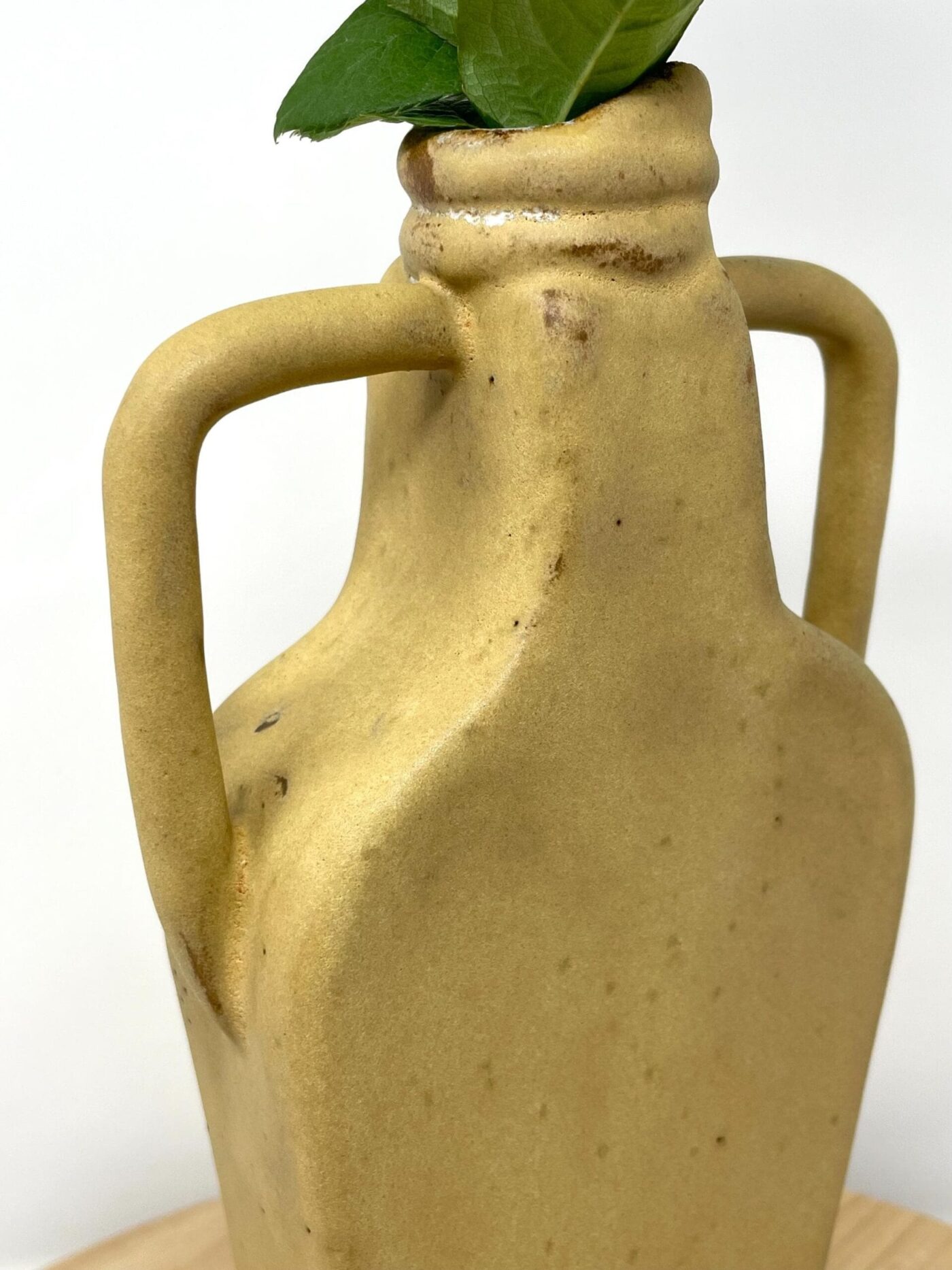 Mustard Yellow Single Flower Vase — detail view