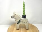 Dala Horse Ceramic Candlestick Holder — alternate angle