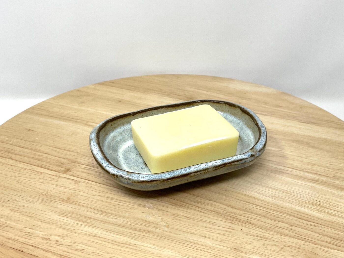 Blue Glazed Heart Soap Dish, Terracotta