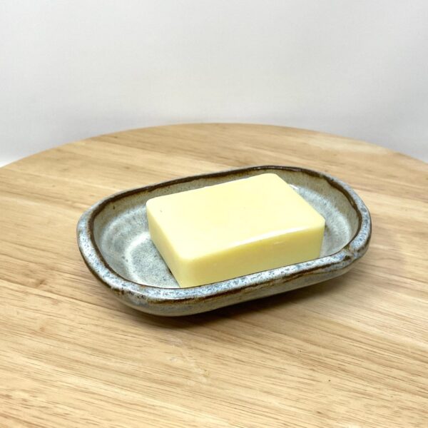 Blue Glazed Heart Soap Dish, Terracotta