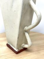 White Single Flower Vase, Slab-Built Terracotta — styling detail