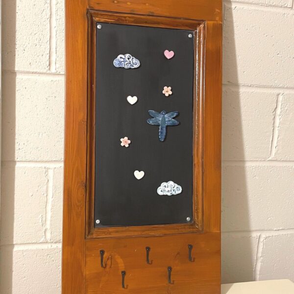Vintage Door Panel with Magnetic Board (Natural Wood)