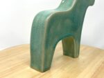 Turquoise Crackle-Glazed Swedish Dala Horse — back view