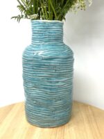Speckled Turquoise Coiled Vase, Tall (22.5cm) — side view