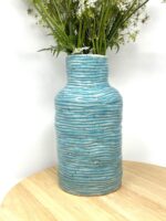 Speckled Turquoise Coiled Vase, Tall (22.5cm) — back view