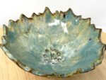 Pressed Leaf Soap Dish (Teal Crackle) — top view