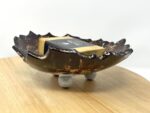Pressed Leaf Soap Dish (White & Brown) — close-up