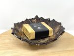 Pressed Leaf Soap Dish (White & Brown) — alternate angle