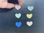 Pastel Mini Heart Ceramic Magnets, Set of 6