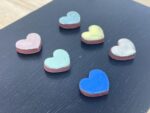 Pastel Mini Heart Ceramic Magnets, Set of 6 — top view