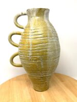 Golden Brown Tall Coiled Vase (28cm) — in use
