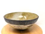 Botanical Bowl — Reactive Blue & Painted Florals (II) — close-up